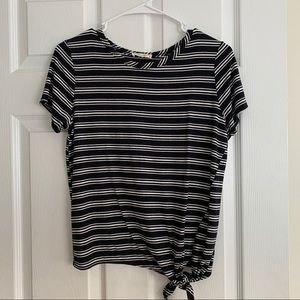 Striped side tie shirt